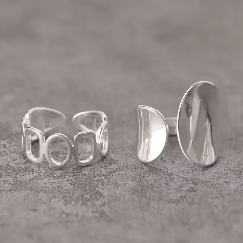 STERLING SILVER MINIMALIST RING SET - Picture 11 of 13